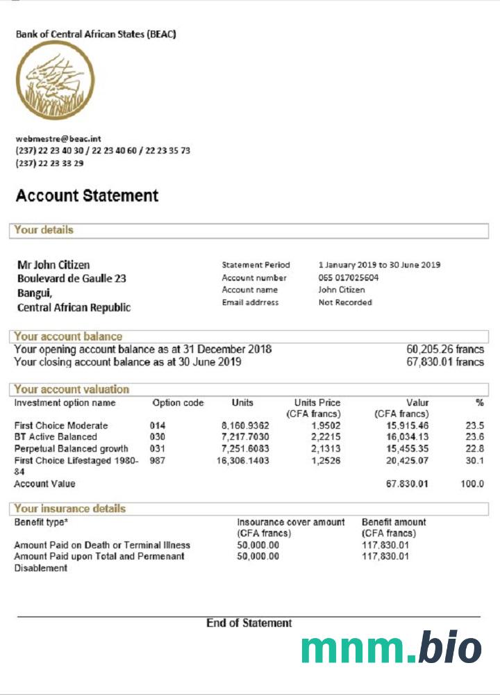 Szablon Oświadczenia Canada scotiabank w programie Word i PDF